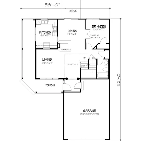 Modern House Plan First Floor - Devito Country Home 072D-0865 - Search House Plans and More