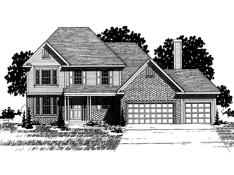 Colonial House Plan Front of Home - Napier Place Traditional Home 072D-0866 - Shop House Plans and More
