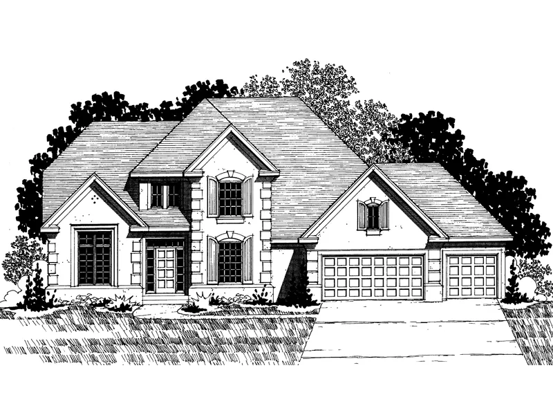 European House Plan Front of Home - Dixon Hollow European Home 072D-0867 - Search House Plans and More