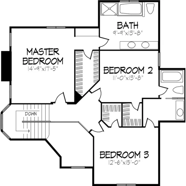 Southern House Plan Second Floor - Fairham European Home 072D-0868 - Search House Plans and More