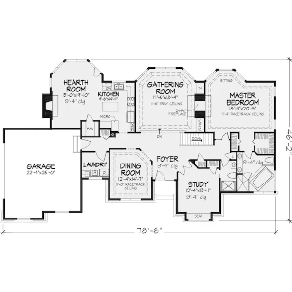 Ranch House Plan First Floor - Springbrook Ranch Home 072D-0869 - Shop House Plans and More