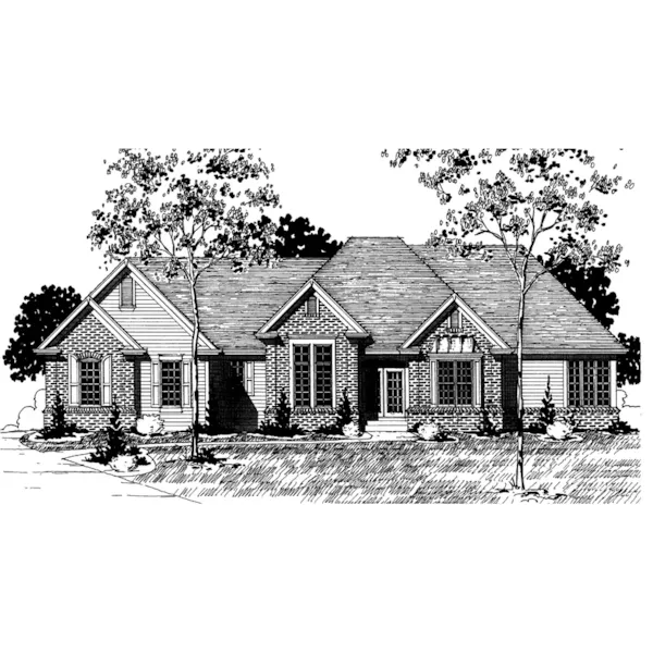 Ranch House Plan Front of Home - Springbrook Ranch Home 072D-0869 - Shop House Plans and More