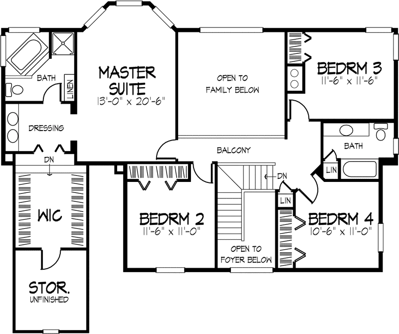 Southern House Plan Second Floor - Hogan Southern Traditional Home 072D-0871 - Search House Plans and More