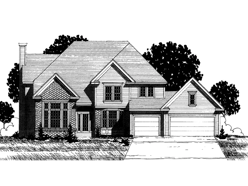 Traditional House Plan Front of Home - Hogan Southern Traditional Home 072D-0871 - Search House Plans and More