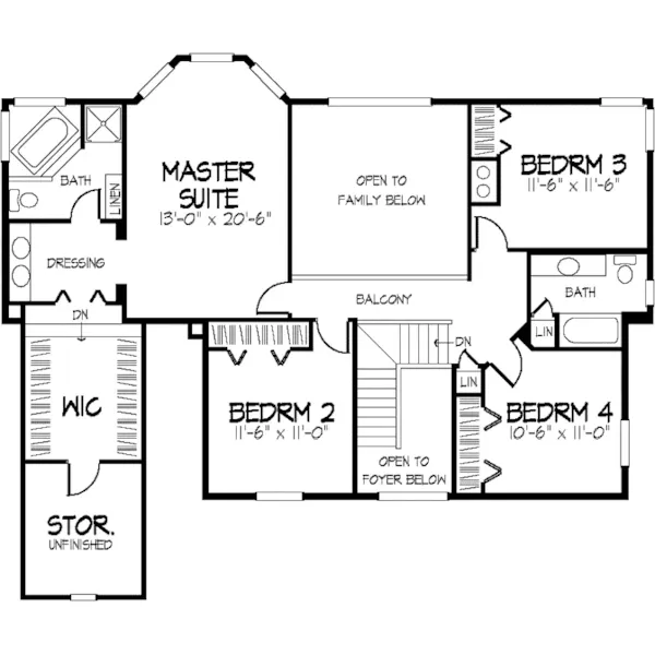 Victorian House Plan Second Floor - Benbury European Home 072D-0872 - Search House Plans and More