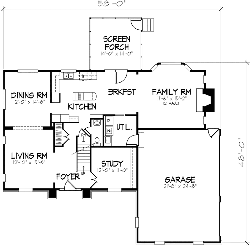 Country French House Plan First Floor - Davis Hollow Country French Home 072D-0873 - Search House Plans and More