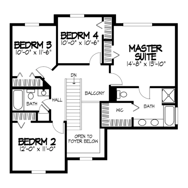 Southern House Plan Second Floor - Adolfo Traditional Home 072D-0874 - Search House Plans and More