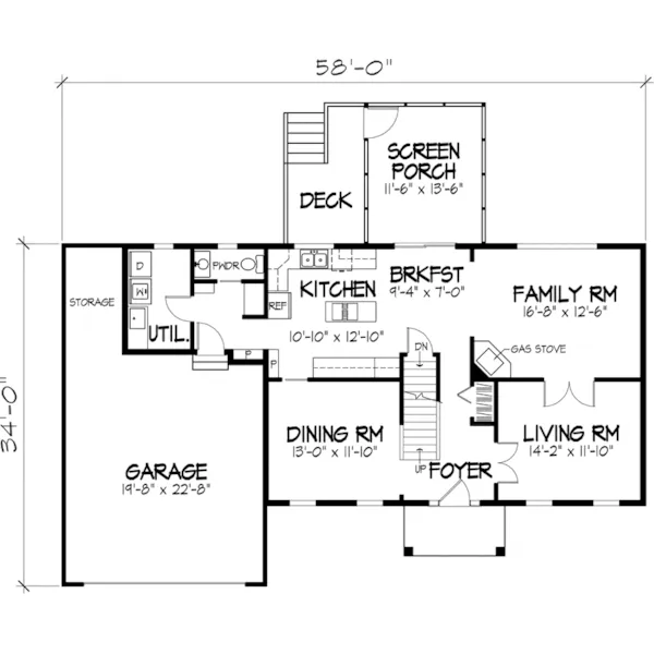 Traditional House Plan First Floor - Bellfontaine Early American Home 072D-0877 - Search House Plans and More