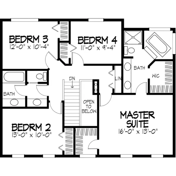 Traditional House Plan Second Floor - Bellfontaine Early American Home 072D-0877 - Search House Plans and More