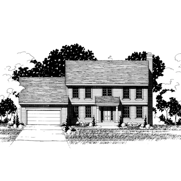 Traditional House Plan Front of Home - Bellfontaine Early American Home 072D-0877 - Search House Plans and More