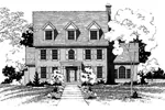 Colonial House Plan Front of Home - Abbot Hollow Georgian Home 072D-0880 - Search House Plans and More