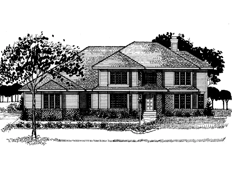 Traditional House Plan Front of Home - Serenity Hill Prairie Style Home 072D-0881 - Shop House Plans and More