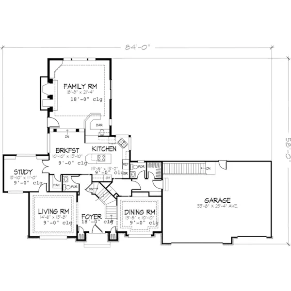 European House Plan First Floor - Paulian Traditional Home 072D-0882 - Shop House Plans and More