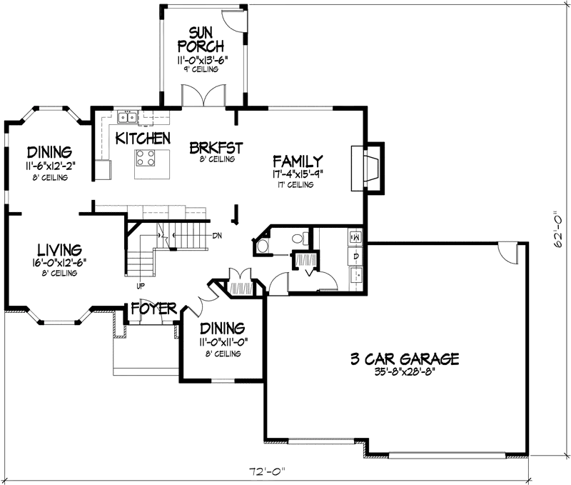 Colonial House Plan First Floor - Connaught Luxury Home 072D-0883 - Search House Plans and More