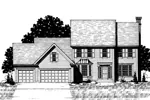 Colonial House Plan Front of Home - Cicero Colonial Style Home 072D-0886 - Search House Plans and More