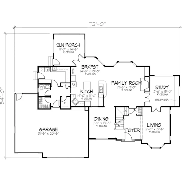 Country House Plan First Floor - Emerling Luxury Home 072D-0889 - Search House Plans and More