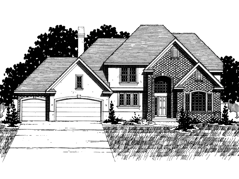 Traditional House Plan Front of Home - Dickens Traditional Home 072D-0890 - Search House Plans and More