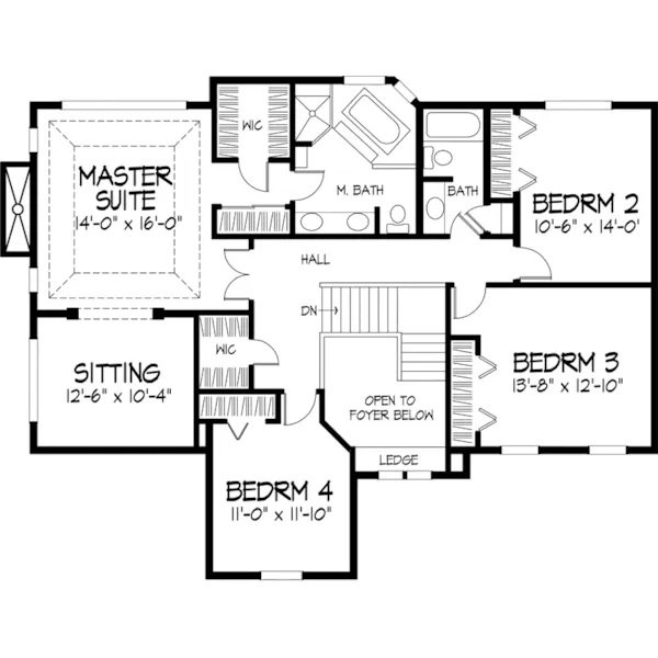 Colonial House Plan Second Floor - Marcellus Luxury Home 072D-0891 - Shop House Plans and More