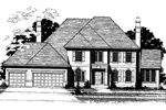 Colonial House Plan Front of Home - Marcellus Luxury Home 072D-0891 - Shop House Plans and More
