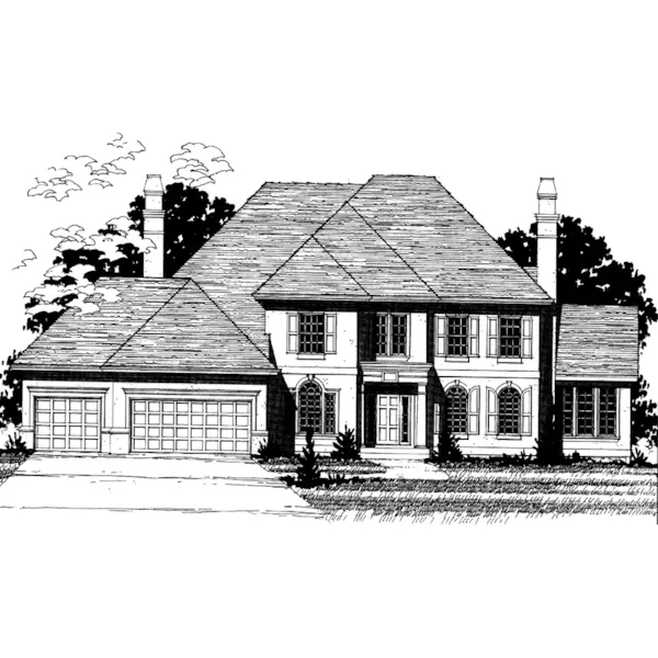 Colonial House Plan Front of Home - Marcellus Luxury Home 072D-0891 - Shop House Plans and More