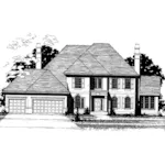 Colonial House Plan Front of Home - Marcellus Luxury Home 072D-0891 - Shop House Plans and More