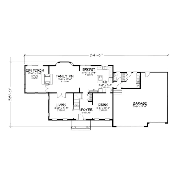 Greek Revival House Plan First Floor - Dellwood Manor Colonial Home 072D-0892 - Search House Plans and More