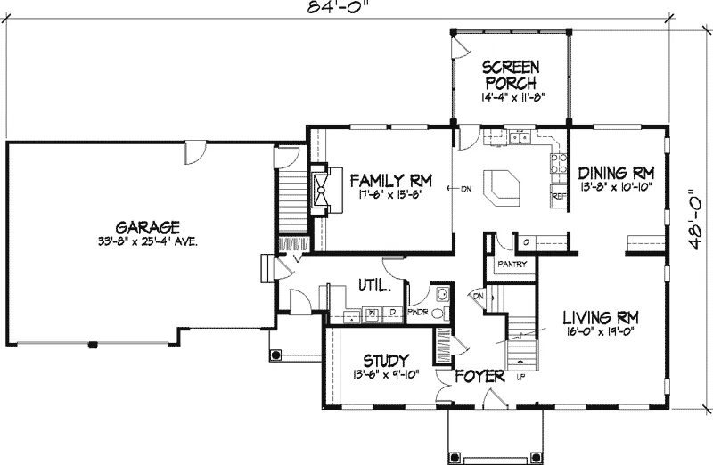 Colonial House Plan First Floor - Coral Cape Cod Style Home 072D-0893 - Search House Plans and More