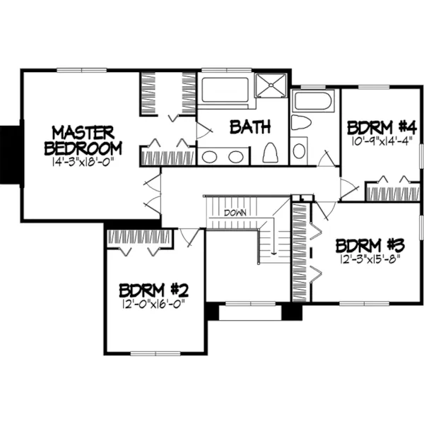 Traditional House Plan Second Floor - Alomar Traditional Home 072D-0894 - Search House Plans and More