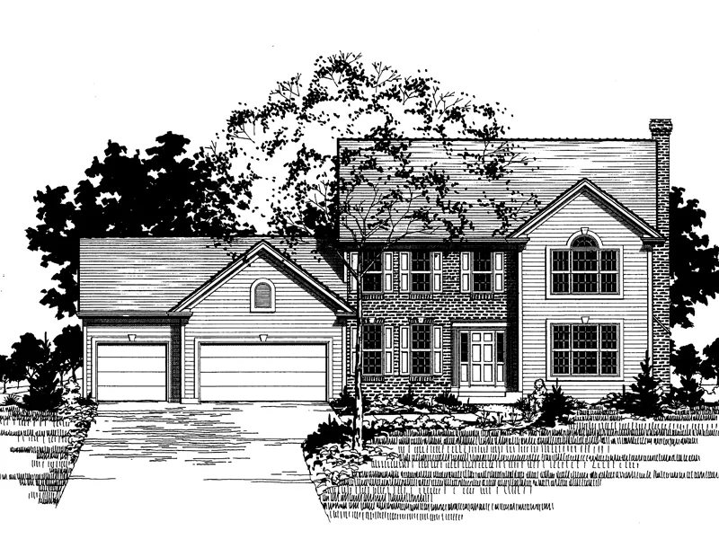 Colonial House Plan Front of Home - Chelsea Hill Colonial Home 072D-0895 - Search House Plans and More