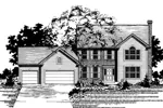 Colonial House Plan Front of Home - Chelsea Hill Colonial Home 072D-0895 - Search House Plans and More