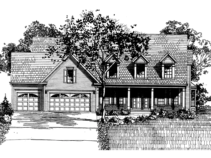 Traditional House Plan Front of Home - Newcastle Farm Country Farmhouse 072D-0896 - Shop House Plans and More