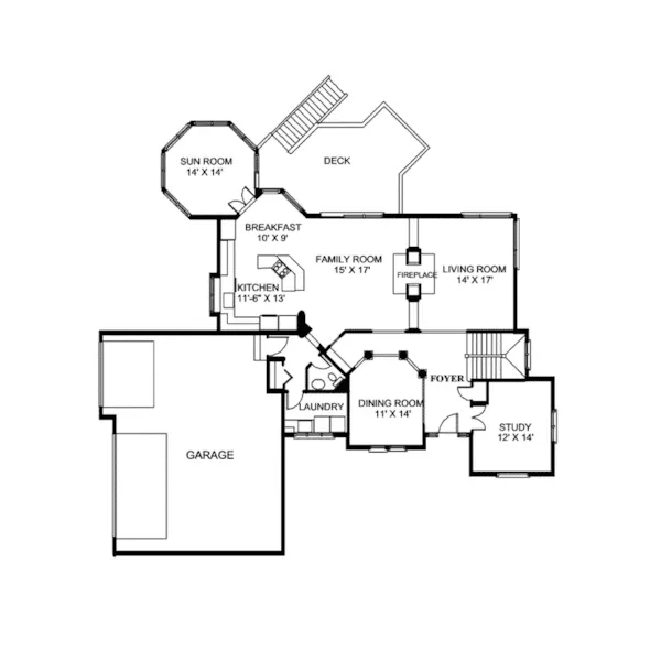 Traditional House Plan First Floor - Valentin Traditional Home 072D-0898 - Shop House Plans and More