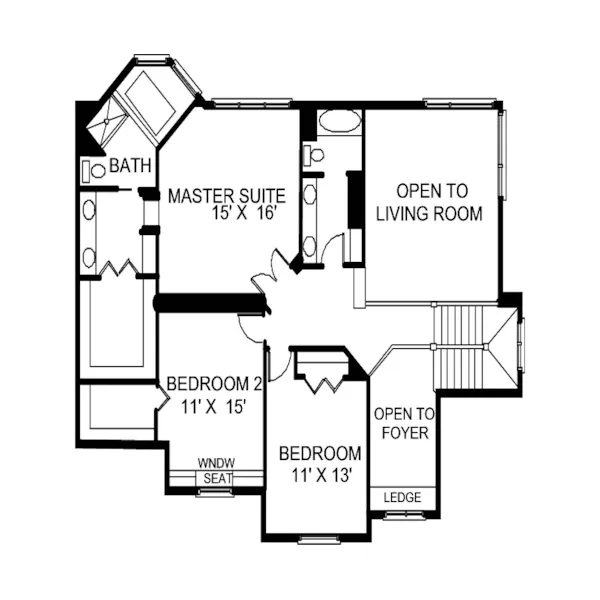 Traditional House Plan Second Floor - Valentin Traditional Home 072D-0898 - Shop House Plans and More