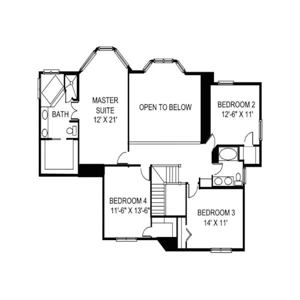 English Cottage House Plan Second Floor - Barat Traditional Home 072D-0901 - Shop House Plans and More