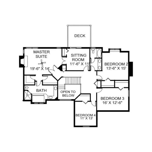 Luxury House Plan Second Floor - Cottrill Traditional Home 072D-0905 - Shop House Plans and More