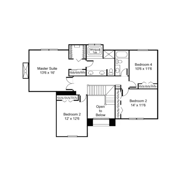 Southern House Plan Second Floor - Kimberlina Traditional Home 072D-0907 - Shop House Plans and More