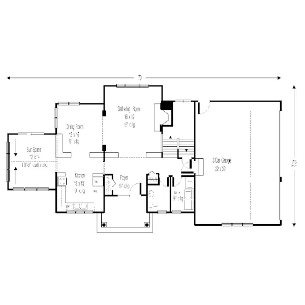 Arts & Crafts House Plan First Floor - Mint Hill Country Home 072D-0908 - Shop House Plans and More