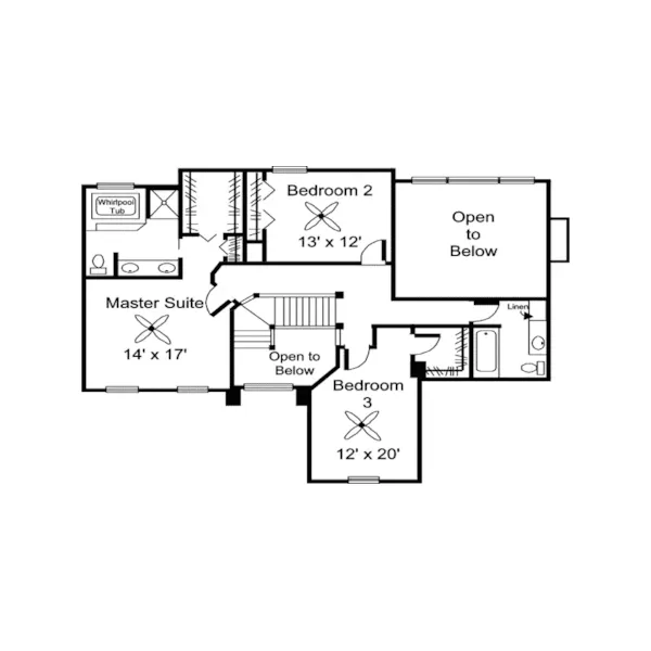 Colonial House Plan Second Floor - Andres Traditional Home 072D-0911 - Shop House Plans and More