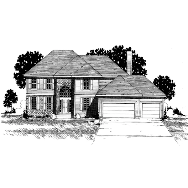 Colonial House Plan Front of Home - Andres Traditional Home 072D-0911 - Shop House Plans and More