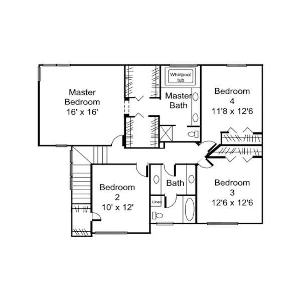 Modern House Plan Second Floor - Huber Prairie Style Home 072D-0912 - Shop House Plans and More