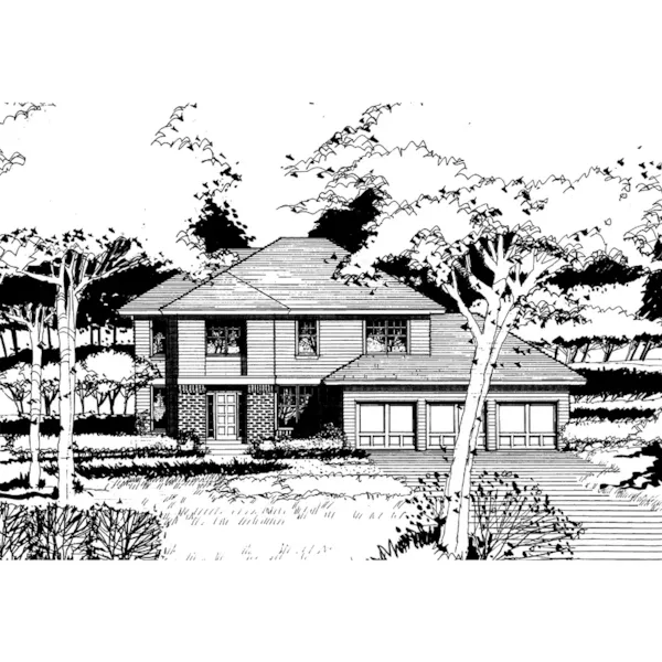 Modern House Plan Front of Home - Huber Prairie Style Home 072D-0912 - Shop House Plans and More