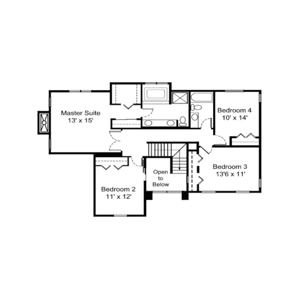 Colonial House Plan Second Floor - Stenton Traditional Home 072D-0921 - Shop House Plans and More