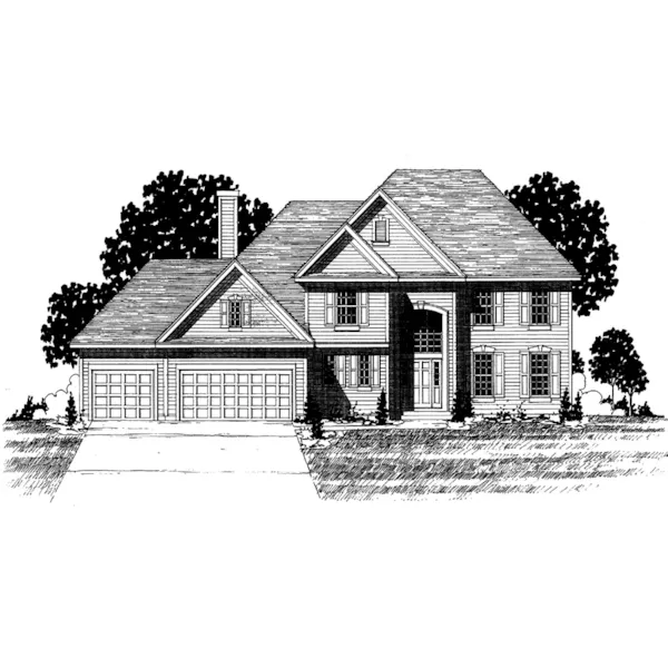 Colonial House Plan Front of Home - Stenton Traditional Home 072D-0921 - Shop House Plans and More