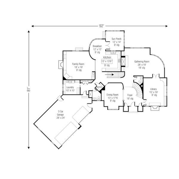 European House Plan First Floor - Cape Creek Luxury Home 072D-0922 - Search House Plans and More