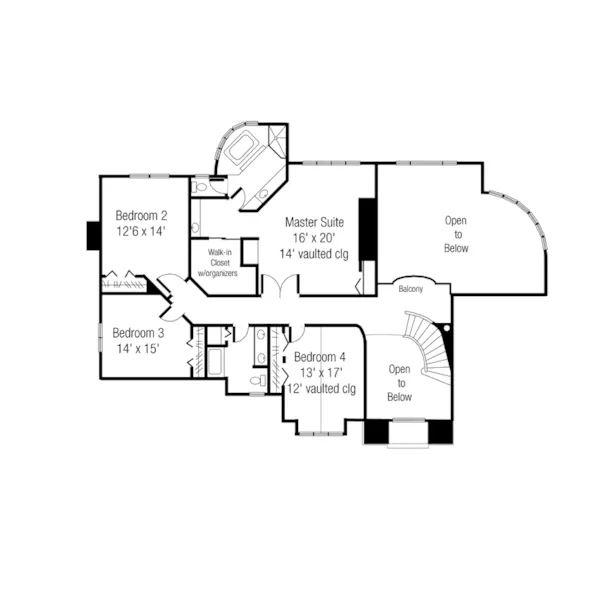 European House Plan Second Floor - Cape Creek Luxury Home 072D-0922 - Search House Plans and More