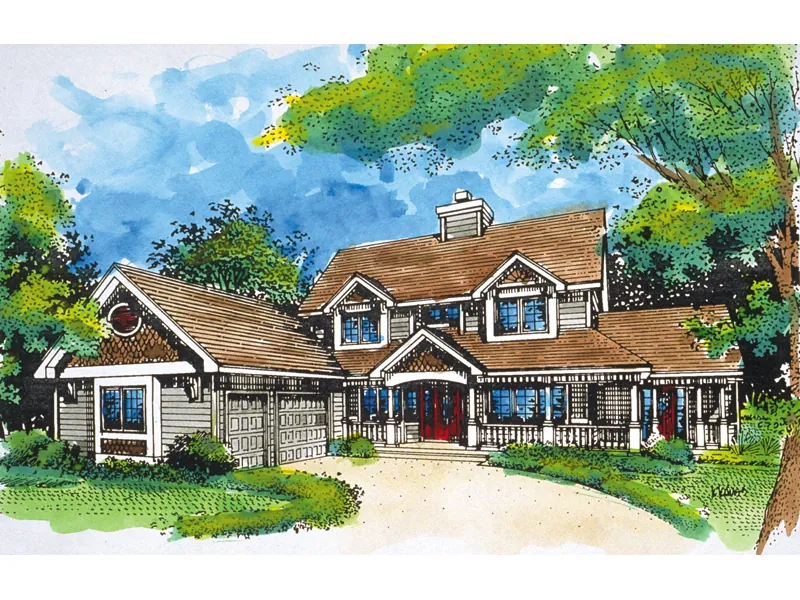 Craftsman House Plan Front of Home - Shenandoah Country Farmhouse 072D-0924 - Shop House Plans and More