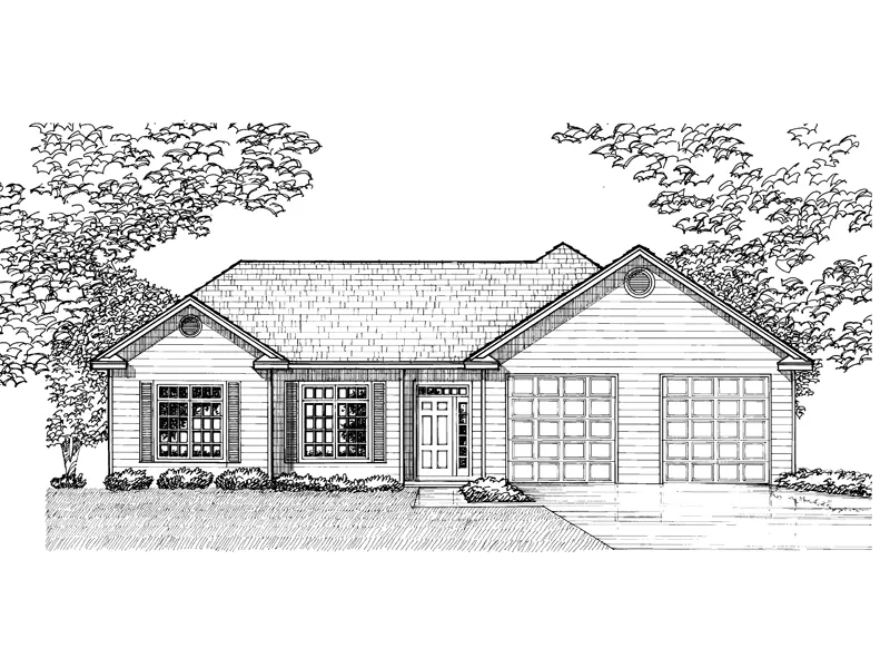 Southern House Plan Front of Home - Freeman Park Ranch Home 072D-0927 - Search House Plans and More