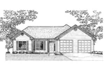 Ranch House Plan Front of Home - Freeman Park Ranch Home 072D-0927 - Search House Plans and More