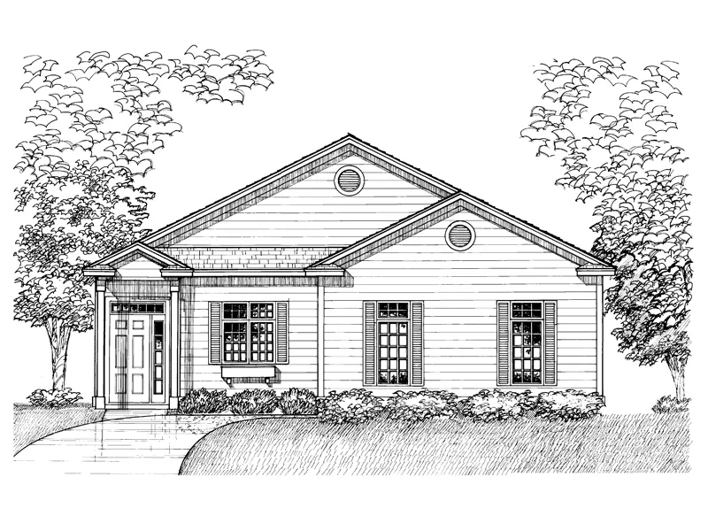 Country House Plan Front of Home - Auden Narrow Lot Ranch Home 072D-0929 - Search House Plans and More