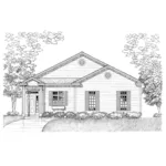 Traditional House Plan Front of Home - Auden Narrow Lot Ranch Home 072D-0929 - Search House Plans and More